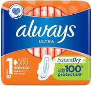 ALWAYS ULTRA NORMAL PLUS Podpaski x 10 szt. ALWAYS ULTRA NORMAL PLUS Podpaski x 10 szt.